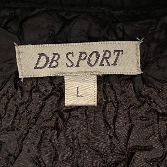 DB Spirt Crinkle Black Beaded Embroidered Party Event Jacket Vintage Size L - Picture 10 of 13